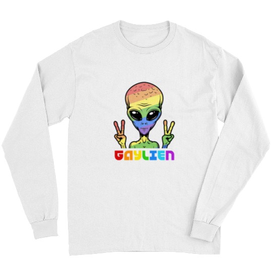 LGBT Pride Rainbow GaylienGay Alien LGBTQ Rights Rainbow Flag Pride Month 105 Gay LGBTQ Long Sleeves