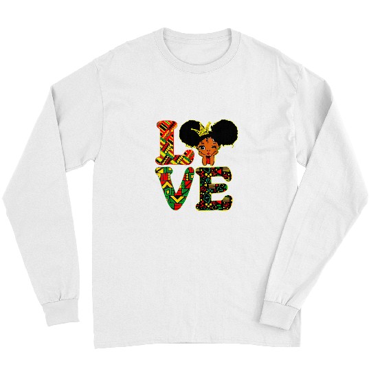 LOVE Black History Month Strong African Toddler Girls Long Sleeves