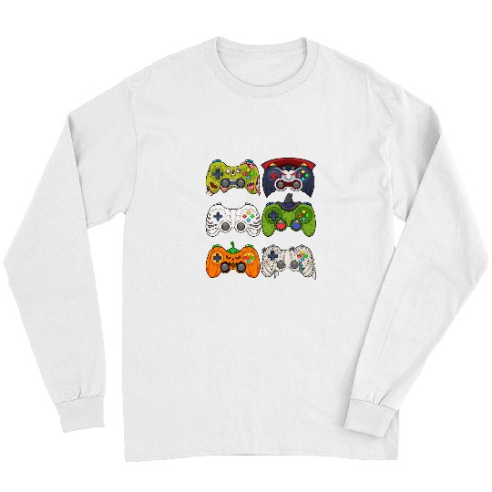 Skeletons Skulls Halloween Skeletons Zombie Gaming Controllers Mummy Boys Skull Long Sleeves