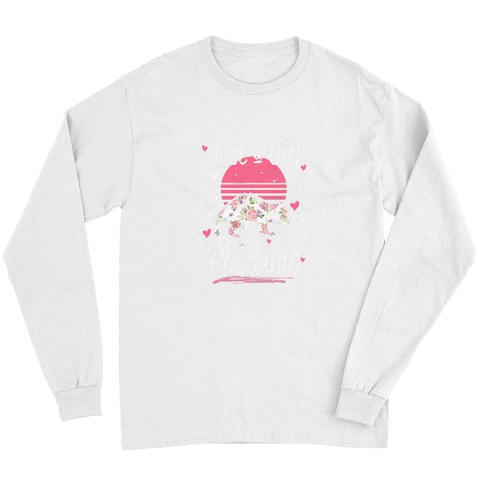 Retro Just a Girl Who Loves Possums Animal Floral Opossum 302 Long Sleeves