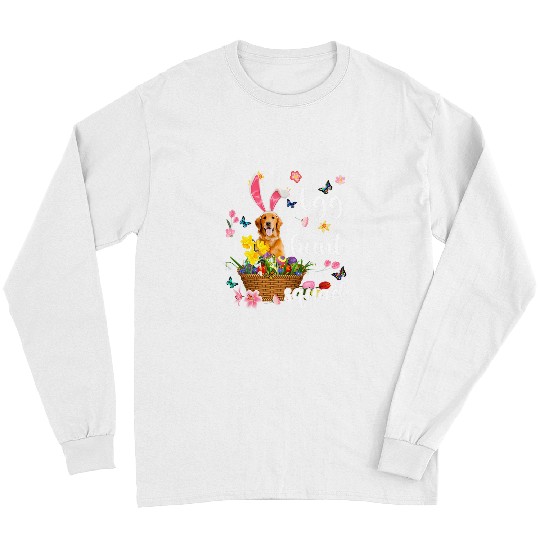 Goldie Happy Easter Day Easter Colorful Egg Hunt Golden Retriever Dog Long Sleeves