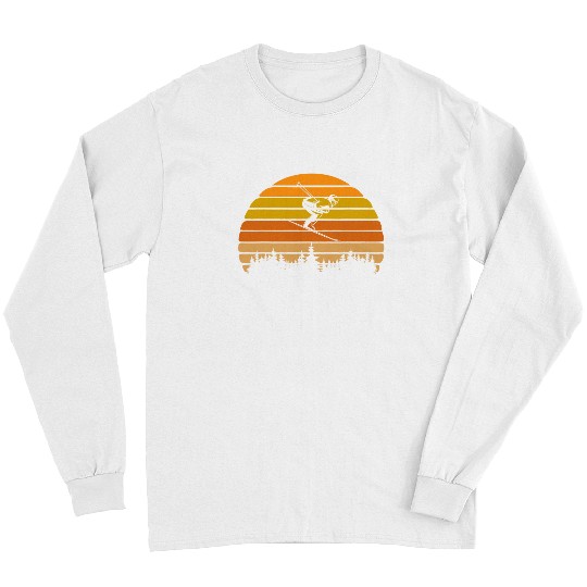 Skiing Ski vintages Sunset Skiing design For Skiers Long Sleeves