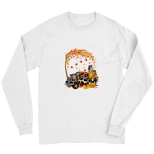Bernedoodle Riding Leopard Truck Pumpkin Thanksgiving Long Sleeves