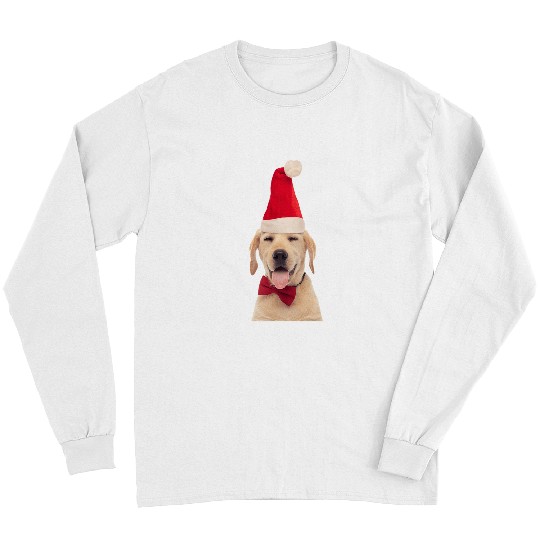 Labrador Lab Dog Yellow Lab Tongue Dog Santa Christmas Labrador Retriever Long Sleeves
