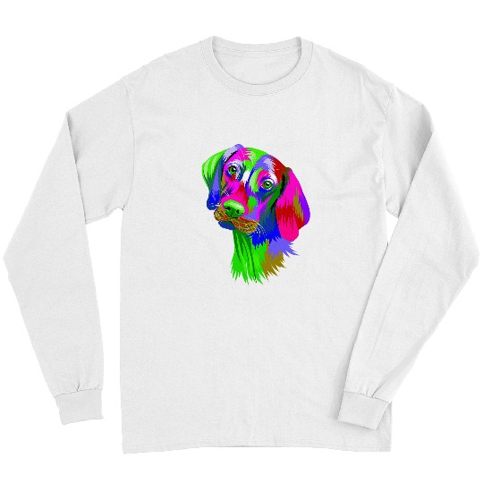 Dog Vizsla Colorful Pop Art Hungarian Vizsla Portrait Dog Lover Long Sleeves
