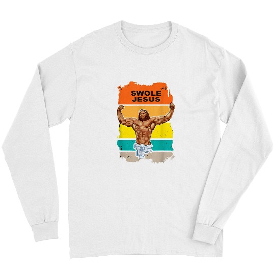 Christian Swoly Spirit Jesus Funny Gym Workout Lifitng vintages Christ Long Sleeves