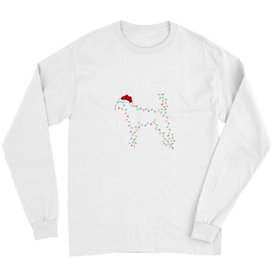 Foxhound Dog xmass Lighting Santa Hat Foxhound Christmas Long Sleeves