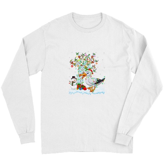 Seagull Lover Bird xmass Element Tree Lighting Seagull Christmas 27 Long Sleeves