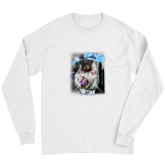 Dog Rottweiler in Astronaut Suit Space Shuttle Moon Long Sleeves