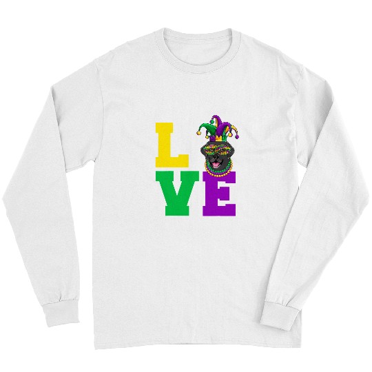Labrador Lab Dog Funny Mardi Gras Dog Apparel Labrador Love Mom Dad Lovers Long Sleeves