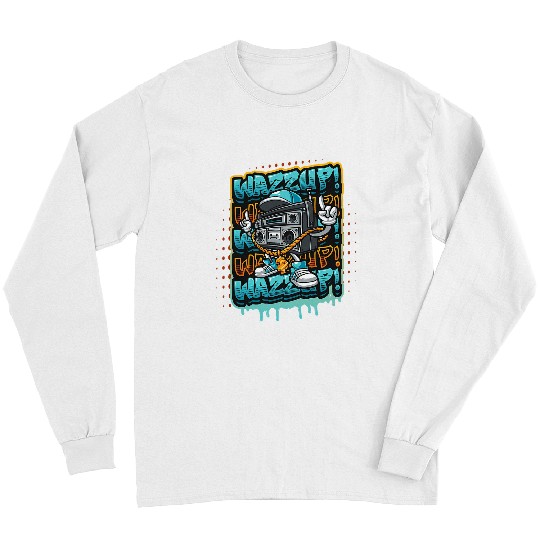 Whazzup Boombox Hip Hop Rap Ghetto Blaster 46 Long Sleeves
