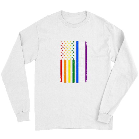 LGBT Pride Rainbow America flag LGBT gay pride gifts 516 Gay LGBTQ Long Sleeves