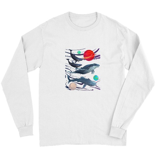Whales Types of Whales Galaxy Space Humpback Orca Marine Biologist Long Sleeves