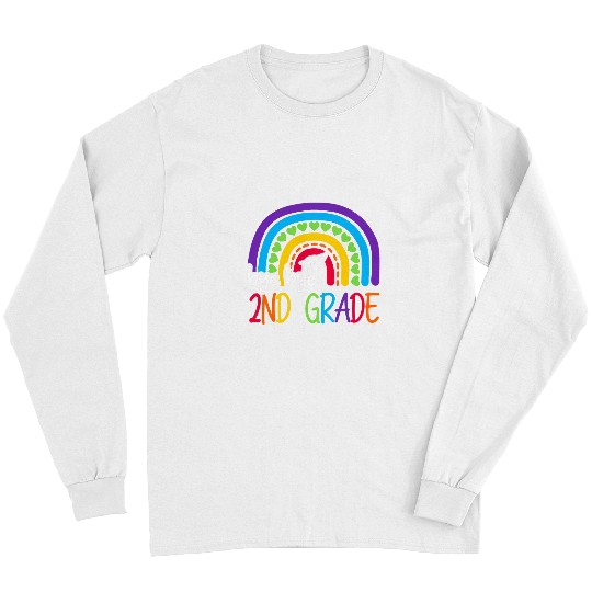Bye Bye Second Grade Last Day Of School Teacher Rainbow Long Sleeves