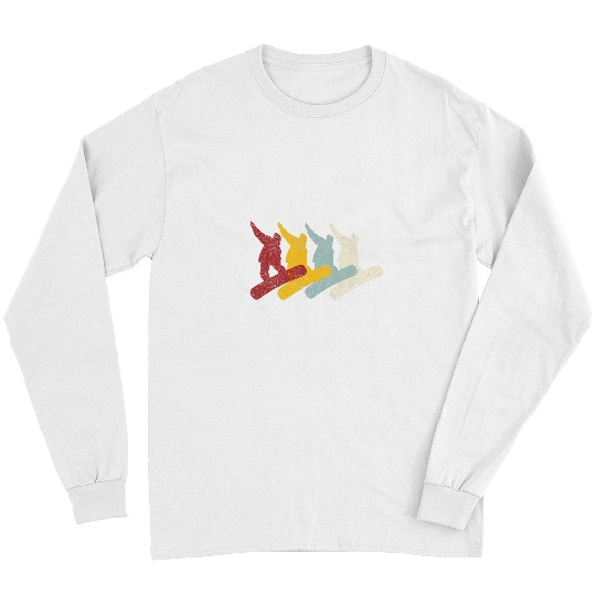 Skiing Ski vintages Snowboarding Retro Snowboard Gift Long Sleeves