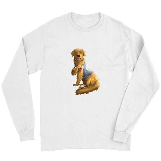 Goldie I Love Mom Tattoo Dog Mothers Day Golden Retriever Dog Long Sleeves