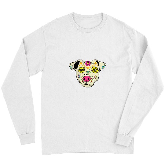 Skeletons Skulls Sugar Skull Jack Russel Dog Apparel Day Of The Deads Women Skull Long Sleeves