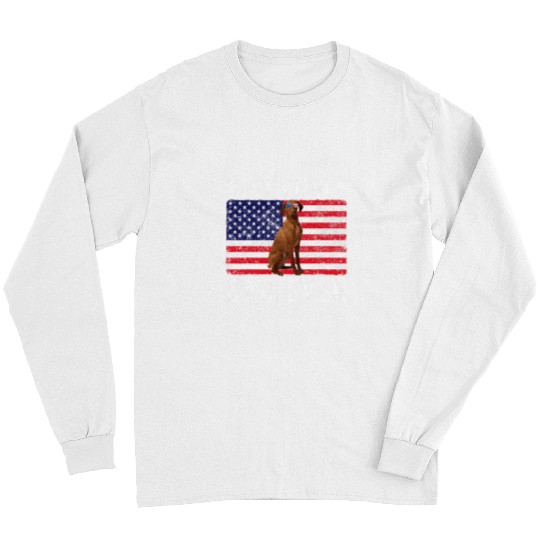 Dog Vizsla Dad USA American Flag Vizsla Dog Lover Owner Long Sleeves