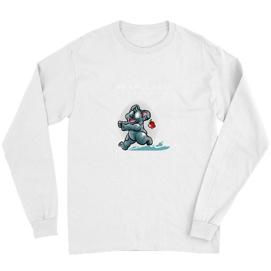 Funny Bear An Apple A Day Keeps Anyone Away Nerd Koala Bear Koalas Cute Bears Long Sleeves