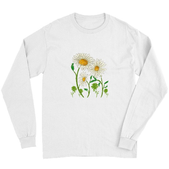 Botanical Flower Blossoms Gardener Nature Plant Daisy 2 Long Sleeves