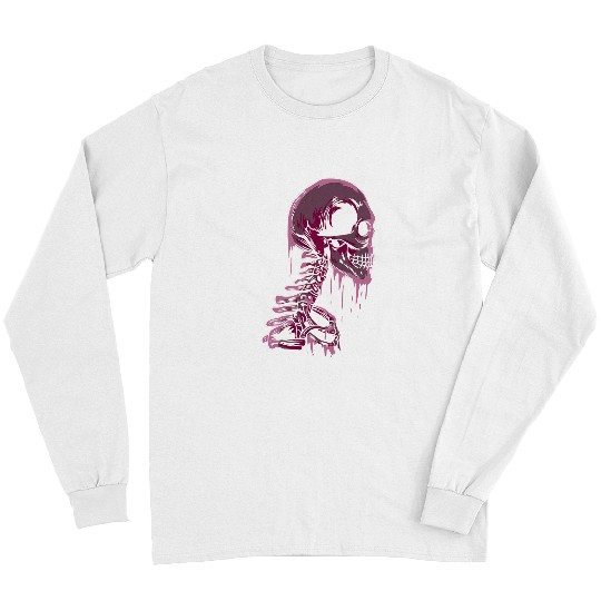 Skeletons Skulls Pastel Dripping Skull Skeletons Bone Head Halloween Goth 183 Skull Long Sleeves