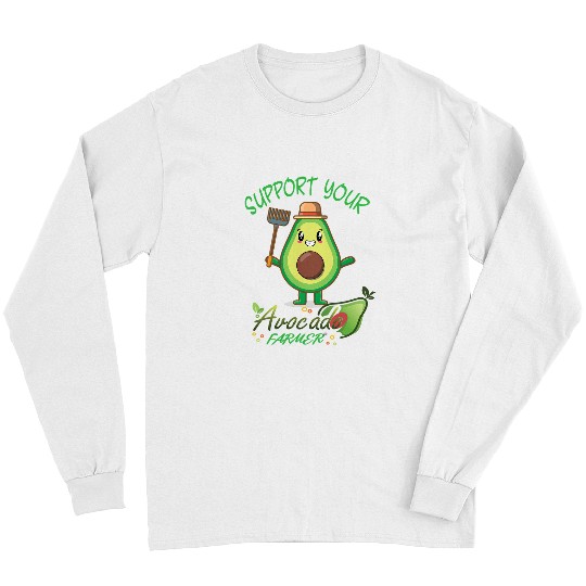 Vegan Food And Avocado Lover Or Avocado Farmer Funny Long Sleeves