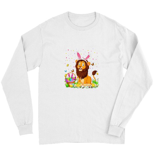 Lion Gift Easter Lion Bunny Egg Hunting Lion Easter Sunday Long Sleeves