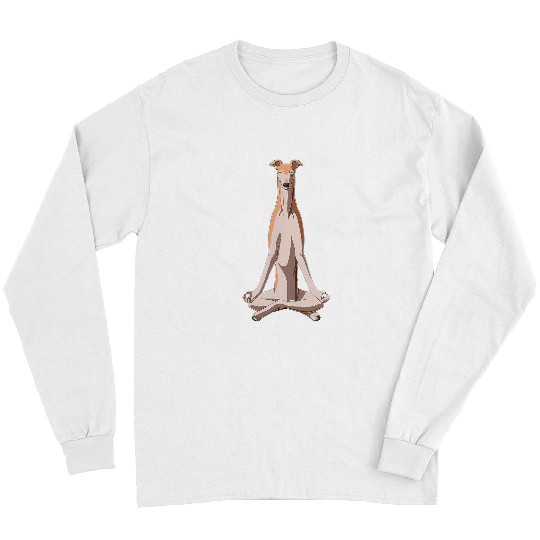 Namaste Yoga Funny Yoga Dog Greyhound Meditation Long Sleeves