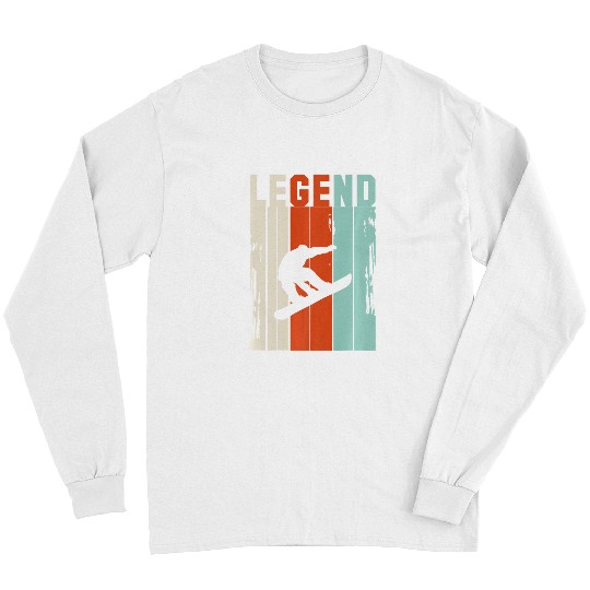 Skiing Ski vintages Snowboard Silhouette Snowboarding Graphic Tee Long Sleeves