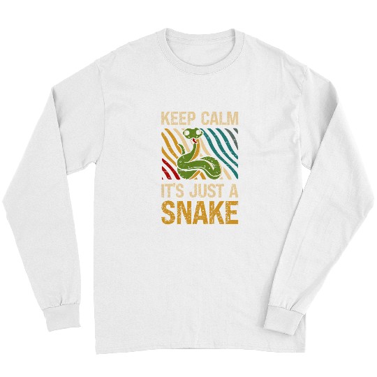 Snake Lover Keep Calm Its Just A Snake Reptile Skin Snakeskin Snake Mom Long Sleeves