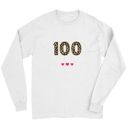 Leopard 100 Days Of Kindergarten Student Teacher Boy Girl 2 Long Sleeves