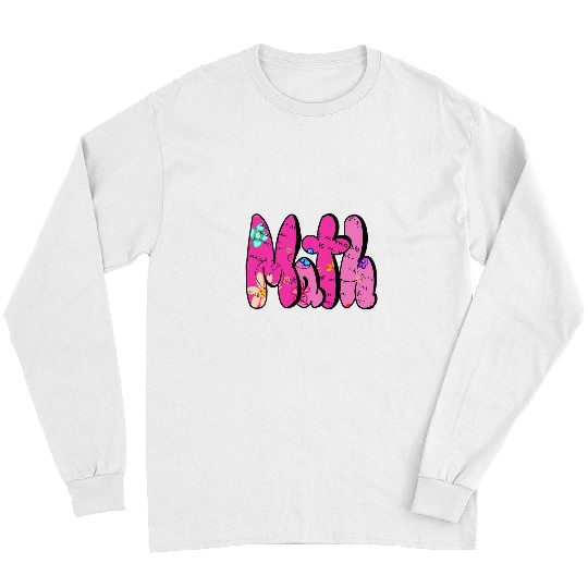 Girls preppy Pink Mathematics student teacher maths Math Long Sleeves