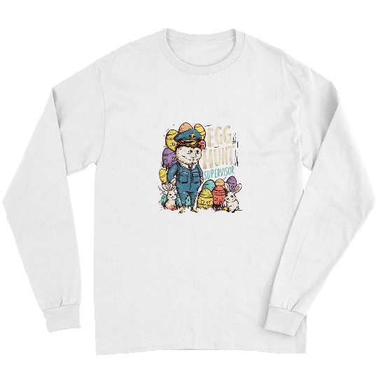Funny Egg Hunting Party Saying Egg Hunt Supervisor Mom Dad Long Sleeves