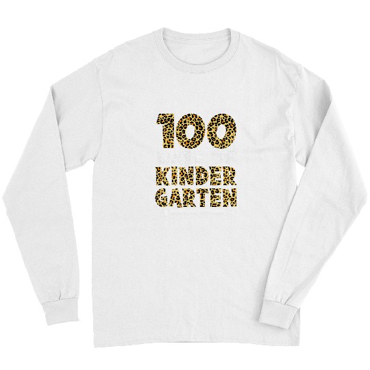 Leopard 100 Days Of Kindergarten Student Teacher Boy Girl 4 Long Sleeves