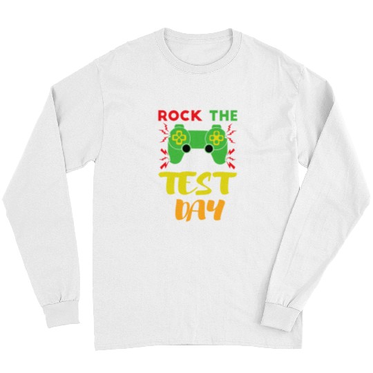 Rock The Test Day Video Game Student Testing Quote Stat Exam Long Sleeves