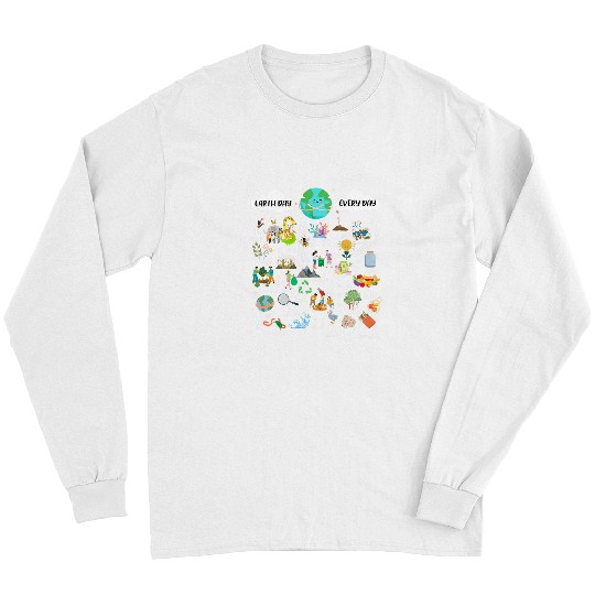 Earth Day Alphabet Teacher Student Environmental Support Long Sleeves