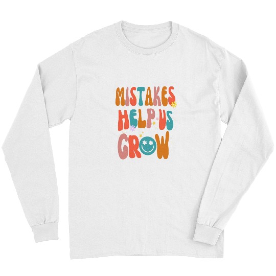 Groovy Growth Mindset Positive Retro Teachers Back To School Long Sleeves