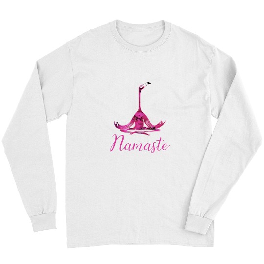 Pink Flamingo Yoga Fitness Namaste Flamingo inPositionNamaste India Buddhismg flamingo yogi Bodybuilding Flamingos Long Sleeves