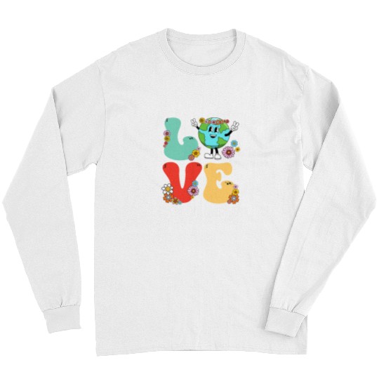 Retro Love World Earth Day Student Support Squad Long Sleeves