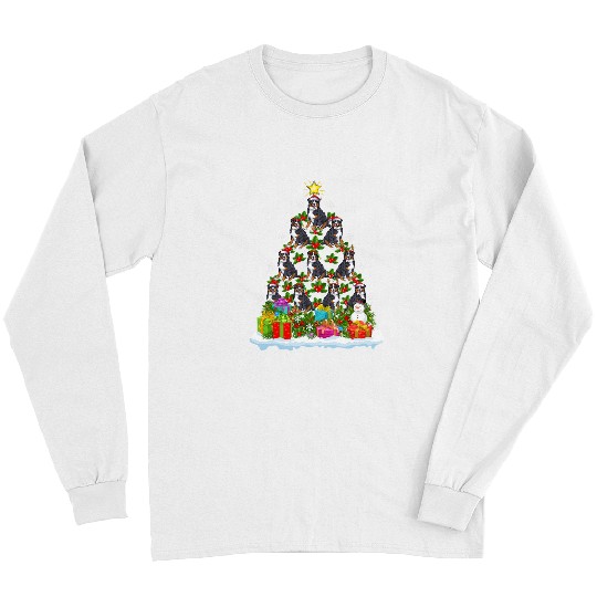 xmass Holiday Funny Santa Bernese Mountain Dog Christmas Tree 3 Long Sleeves