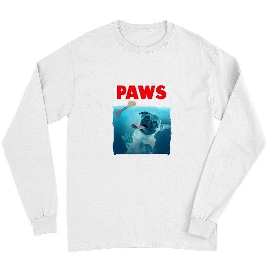 Pug Lover Paws and Bone Top Funny Cat Lover Parody Pugs Dog Long Sleeves