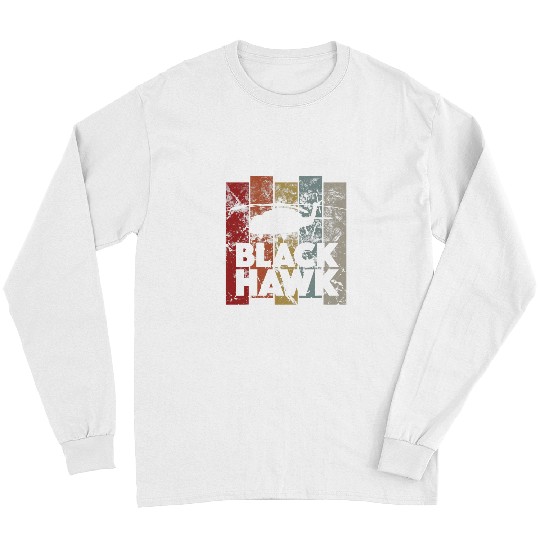 Retro Helicopter Aviation Pilot Aviator vintages Black Hawk Long Sleeves