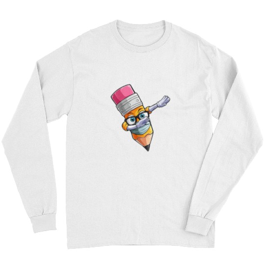 Funny I Survived 100 Masked School Days Cool  Crayon 1 Long Sleeves