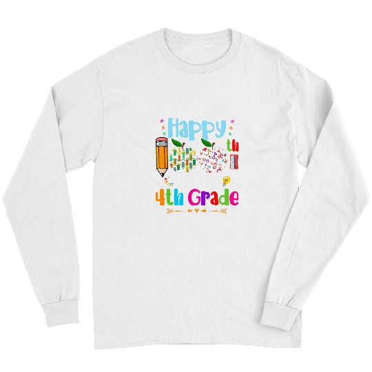 happy 100th day of school 4th grade teacher or student kids Long Sleeves