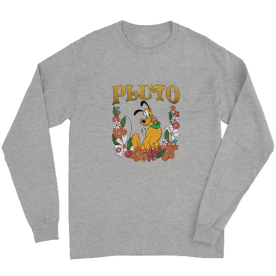 Pluto Dog Disney Floral Long Sleeves, Retro Pluto Long Sleeves, Disney Pluto Long Sleeves, Disney Animal Kingdom Long Sleeves