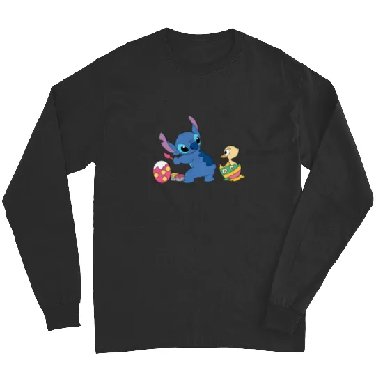 Stitch Easter Long Sleeves, Disney Stitch Easter Long Sleeves, Disney Easter Long Sleeves, Stitch Easter Eggs Long Sleeves