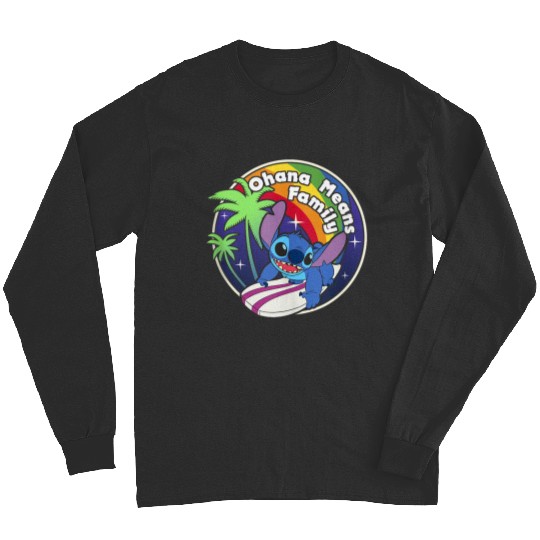 Disneyss Lilo Stitch Rainbow Surf Stitch Ohana Means Family Long Sleeves