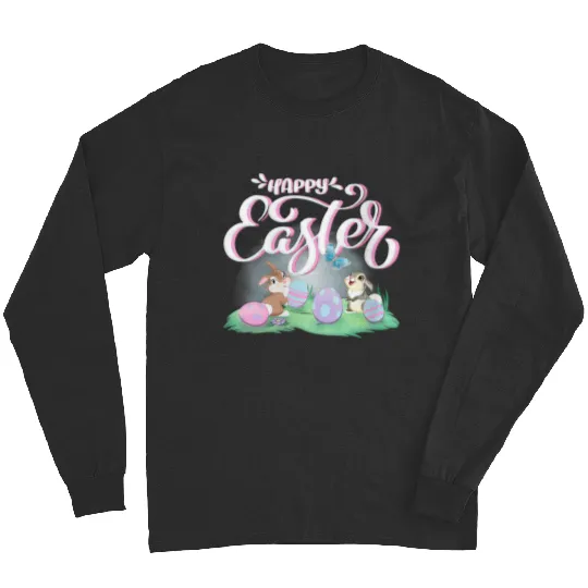 Disneyssss Bambi Happy Easter Thumper Miss Bunny Vintagess Logo Long Sleeves