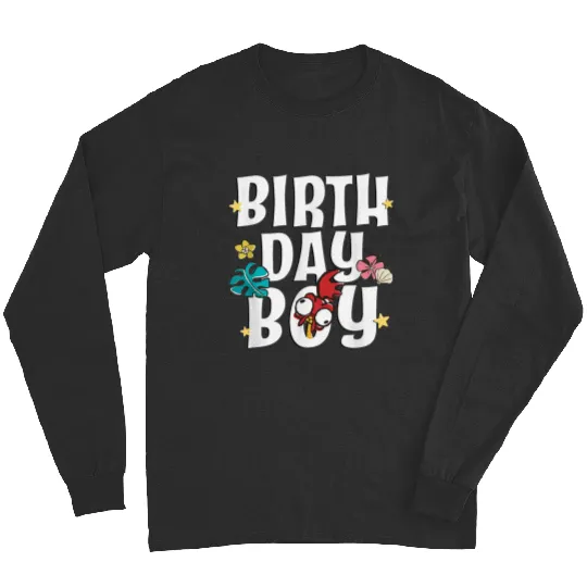 Disneyss Moana Birthday Boy Cute Hei Hei Big Chest Text Logo Long Sleeves