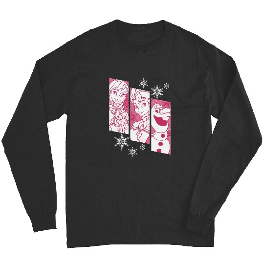 disney frozens Anna Elsa Olaf Snowflake Panel Graphic Long Sleeves